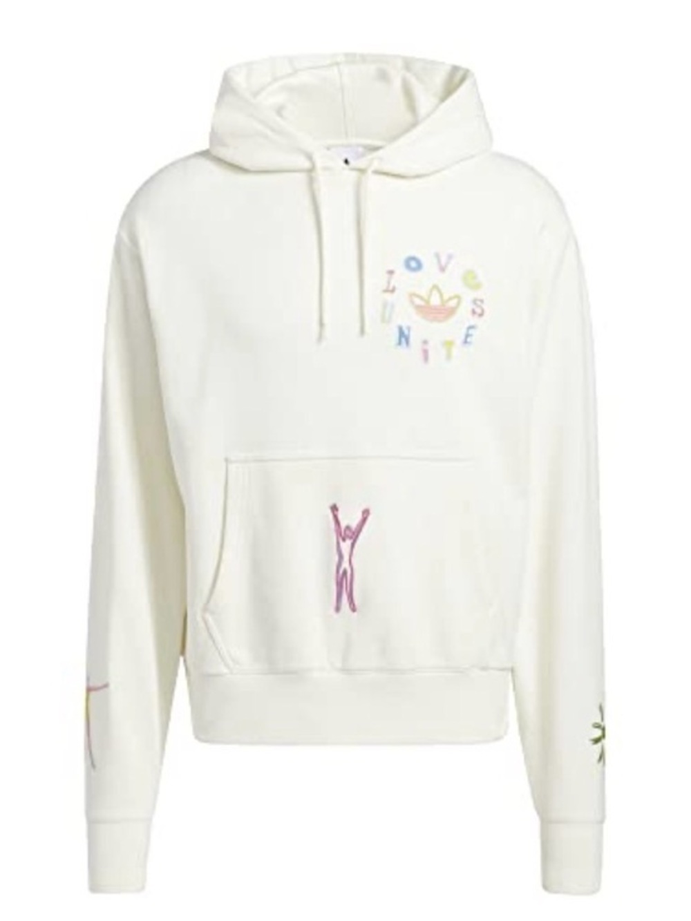 New! Adidas Originals "Love Unites" unisex hoodie in off-white L